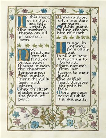 GOUDY, FREDERIC. Extracts from Night Thoughts [by] Edward Young. Illuminated Manuscript.